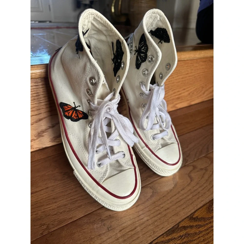 Converse Chuck Taylor All Star High Top Butterfly Embroidered‎ Cream Canvas